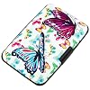 RFID Blocking Small Metal Credit Card Holder Wallet for Women Men Business Aluminum Protector Sleeves Slim Mini Cards Case (A Butterfly)