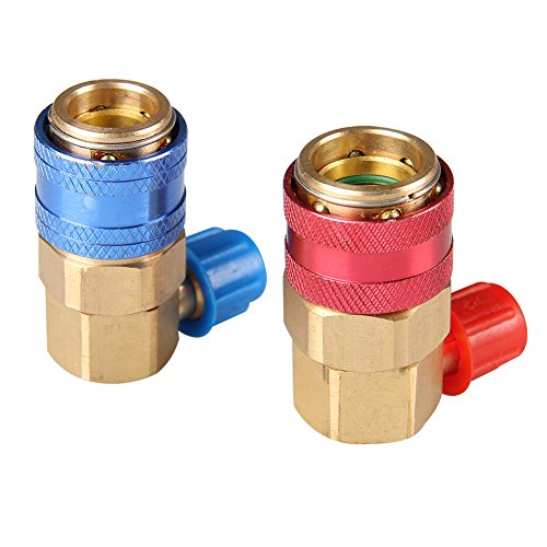 big-autoparts R134A AC Manifold Gauge Conversion Kit High/Low Quick Manifold Adapter Fitting 1/4 Inch Air Condition Coupler,2 Pack