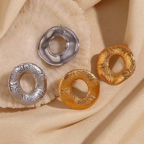 Boucles d'oreilles géométriques légères anti-allergie en acier