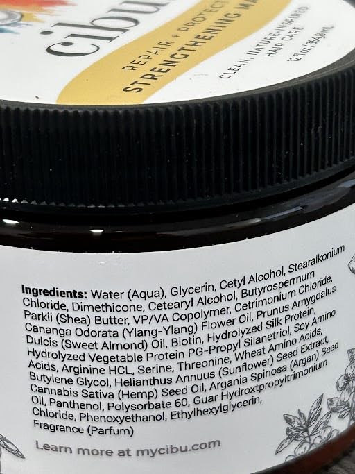 CIBU Repair Strengthening Mask - Hydrating for Damaged Hair - Keratin and Almond Moisture Hair Mask - 12oz - Image 8