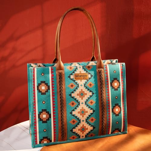 Image of Wrangler Aztec Tote Bag for Women Boho Shoulder Purses and Handbags
