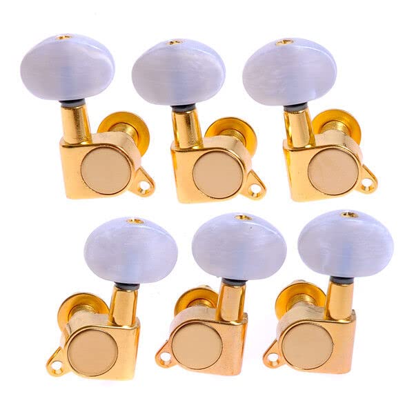 MINHTOANBV Part for 3L3R Guitar String Tuning Pegs Tuners Machine S Gold White Pearloid Buttons