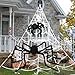 Halloween Deko Outdoor Spinne Groß Set: 150cm+30cm Riesenspinne+500cm Dreieckiges Riesen Spinnennetz+80g Elastizität Spinnennetzen+20 Mini Spinne für Horror Garten Dekorations Partys (Kombination 1) ES Outdoor günstig Kaufen-Halloween Deko Outdoor Spinne Groß Set: 150cm+30cm Riesenspinne+500cm Dreieckiges Riesen Spinnennetz+80g Elastizität Spinnennetzen+20 Mini Spinne für Horror Garten Dekorations Partys (Kombination 1)