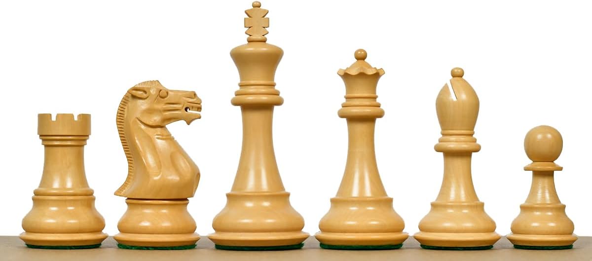 Desert Gold Staunton Series Wooden Chess Pieces – 4.0" King – Rosewood & Boxwood – Weighted Handcrafted Staunton Set