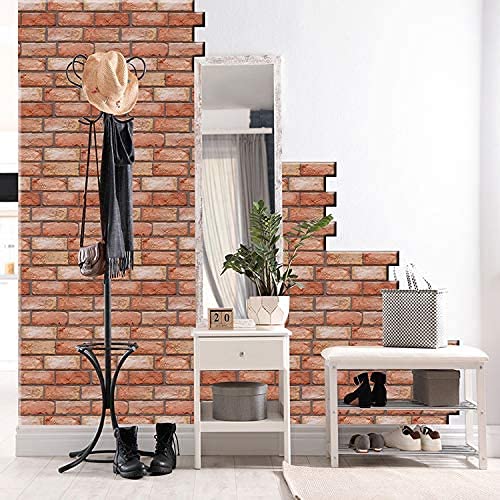 Amazon | 壁紙 レンガ タイル シール 3D 剥がせる 30cm*30cm 10