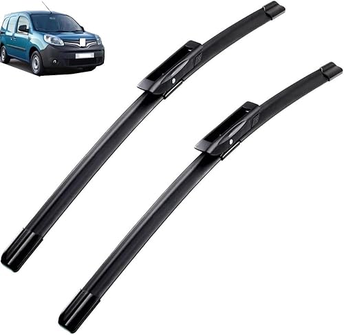 Limpiaparabrisas de automóvil compatible con Renault Kangoo Mk2 1 para puerta trasera Express 2008-2020, limpiaparabrisas delantero de goma suave
