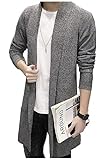 [エムズ ミミ] ロング ニット カーディガン コーディガン スタイリッシュ メンズ ファッション 長そで 服装 カーデガン アイテム 男性 服 長袖 普段着 ながそで フード無し 無地 部屋着 散歩 運動会 スリム 春秋 春冬 秋春 春 秋 冬 秋冬 男 顔合わせ ルームウェア 街コン ハル アキ フユ ウィンター スプリング オータム グレー 灰 GRAY サイズ M