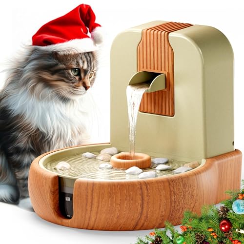 Cat Water Fountain – Eco-Friendly Zen Cat Fountain with Feng Shui Design, Bioplastic Wheat-Based Material, Splash-Free, Easy to Clean, Premium Filtration, Water Fountains for Cats Indoor