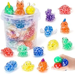 Dikence Mochi Squishy Fidget Toys for Kids Stress Relief Toy with Sensory Water Beads and Storage Box - Popular Mini Toy Gifts