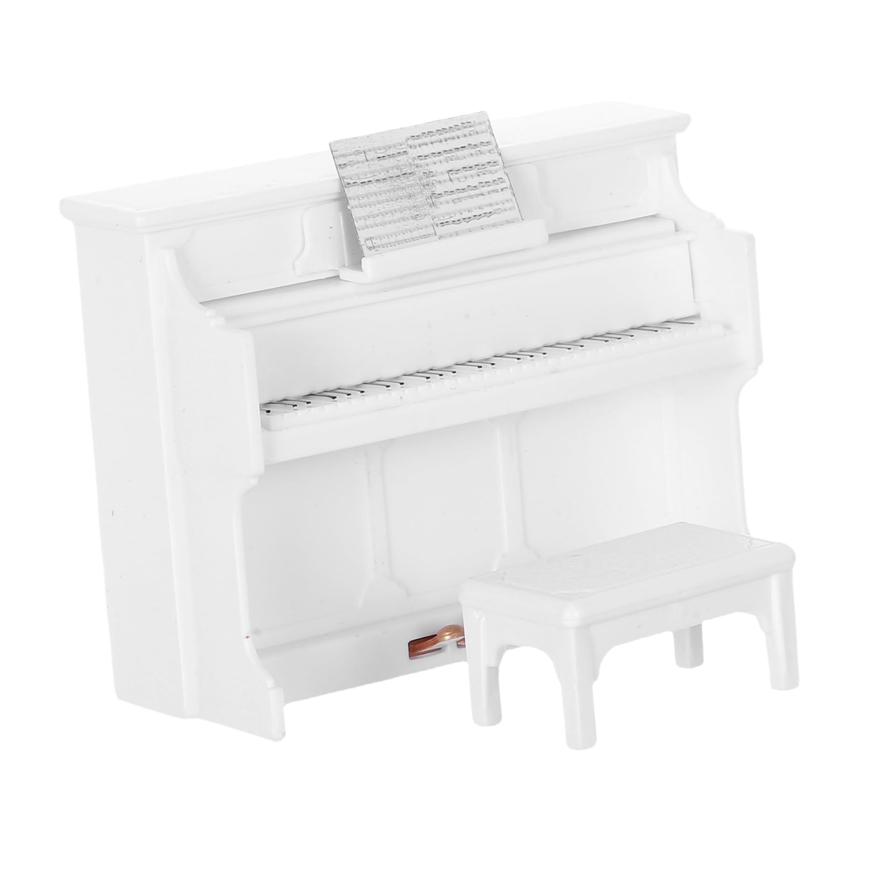 Toyvian Grand Piano Toy Maison de poupée Piano Mini Piano Jouet Ornements de piano Jeu de jouets pour enfants Poupées droites Maisons pour décoration miniature et photographie de scène Blanc