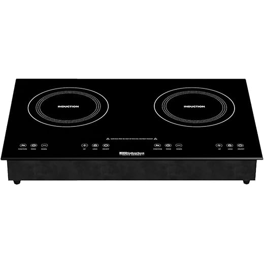 Suburban Dual Element Induction Cooktop for RV, Smoothtop, LED Display, Electric Stovetop with Child Safety Lock, Easy to Clean, 120V/60HZ, Black (‎‎3309A)