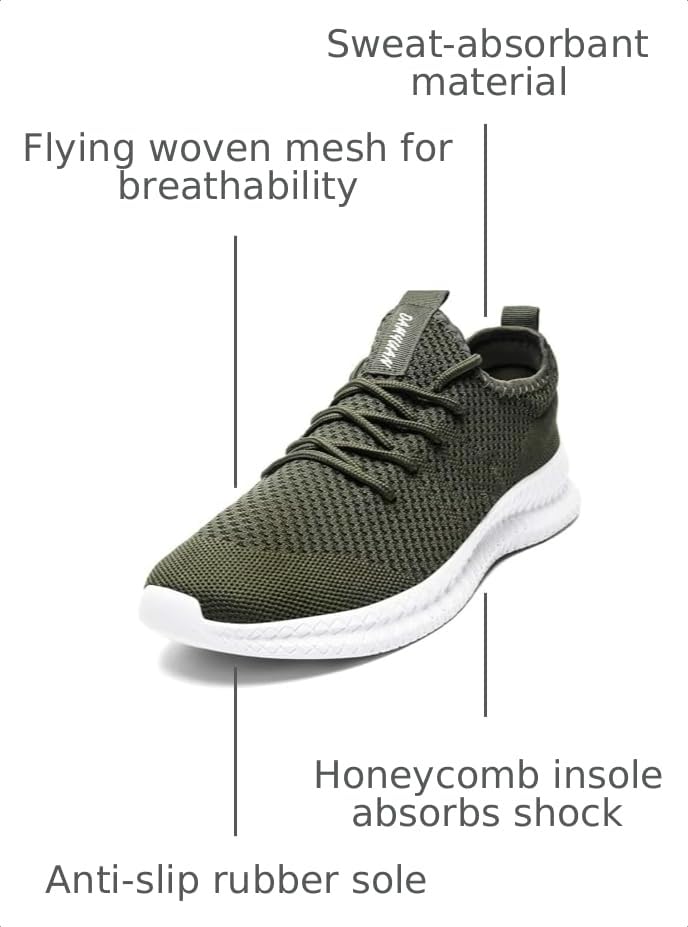 Image of FUJEAK Men Running Shoes Men Casual Breathable Walking Shoes Sport Athletic Sneakers Gym Tennis Slip On Comfortable Lightweight Shoes