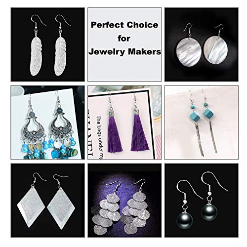 image for Beneroots 100 PCS/50 Pairs 925 Sterling Silver Earrings Hooks with Sil