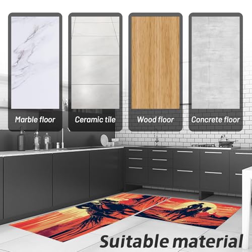 Alfombras de cocina vintage rojas para decorar con calidez tu lavandería y pasillo 6