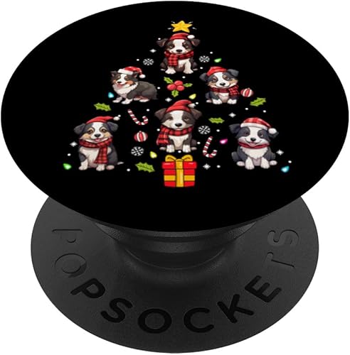 Border Collie - Adorno de árbol de Navidad para perro, PopSockets, PopGrip estándar