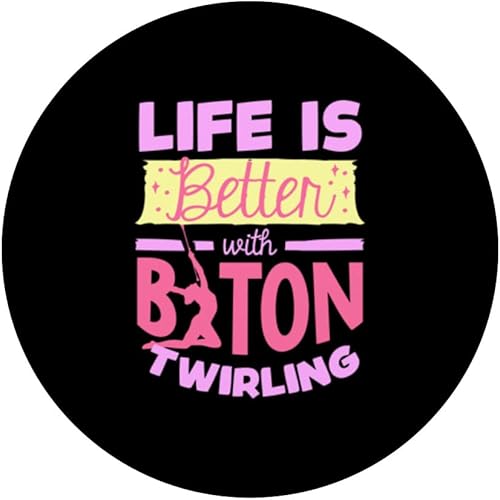 Miniatura 3 de La vida es mejor con Baton Twirling Majorette Baton Twirler PopSockets intercambiables PopGrip