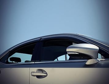 WellVisors Window Visors Wind Deflectors Compatible with Lexus 2014-2020 IS250 Sedan with Chrome Trim Rain Guards - 3-847LX018