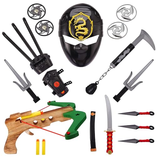 Sepco Ninja Warrior Toy Weapons Dress Up Kit for Kids Complete Costume Accessories for Boys Girls Cosplay Pretend Play