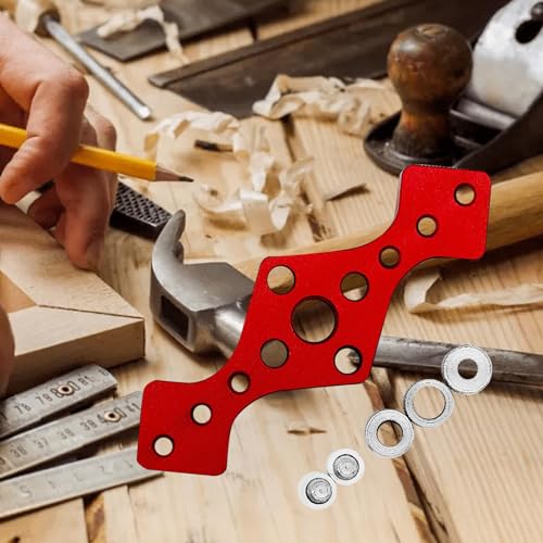 Baoblaze Conjunto de gabarito de cavilha de autocentralização vertical localizador de furo de madeir