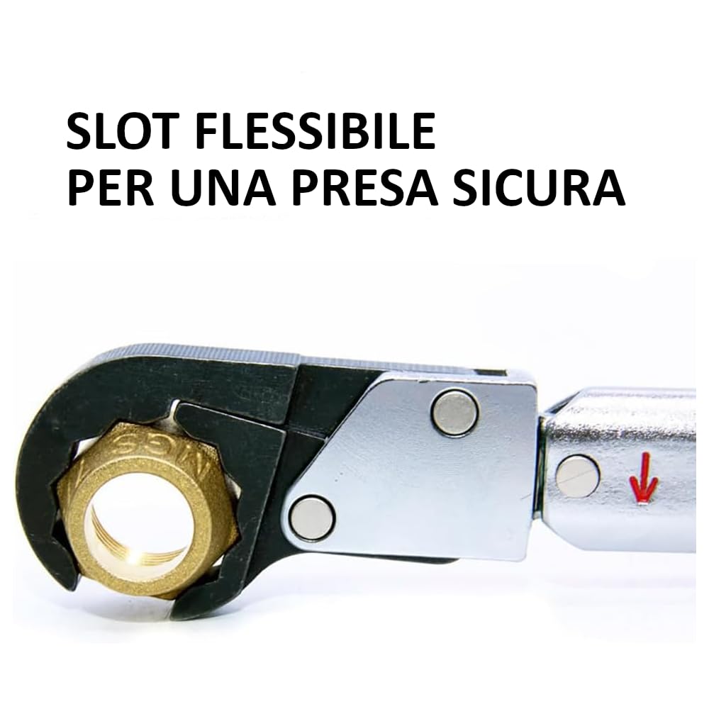 3S SuperSamaStore Set di 4 Chiavi Dinamometriche a Cricchetto con Chiave Apribile da 17, 22, 24 e 27 mm, Kit Chiavi Torsiometriche Pretarate Professionali per Raccordi di Impianti di Climatizzazione