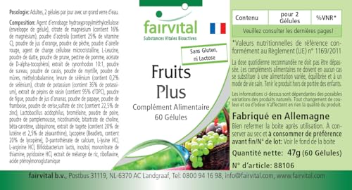 Fairvital | Obst Plus - 60 Kapseln - HOCHDOSIERT - hochwertige Obstpulver - natürliches Multivitamin mit guten Bakterienkulturen – Bild 5