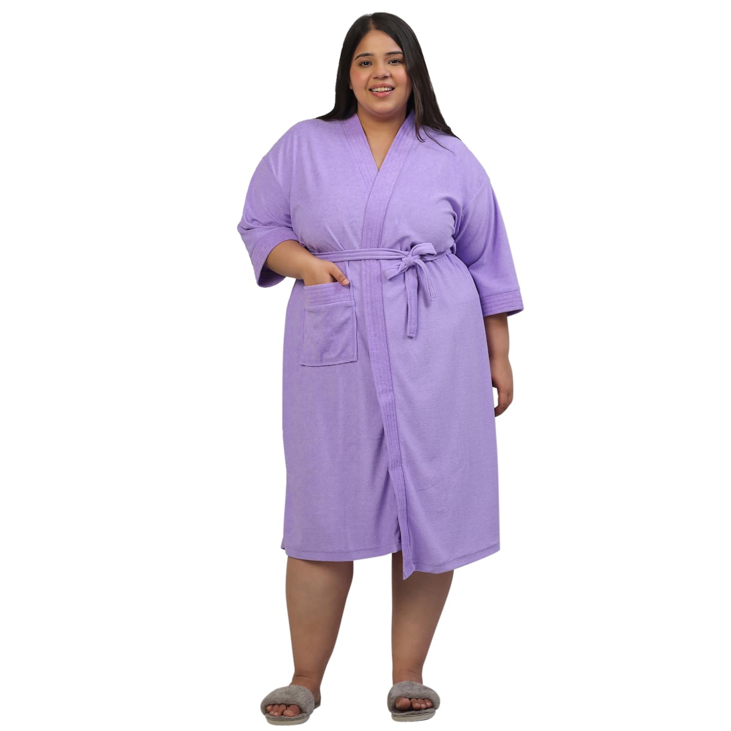 CREEVA Micro Terry Plus Size Robe for Men & Women – Ultra Soft, Quick Dry & Comfortable Fit-image-1