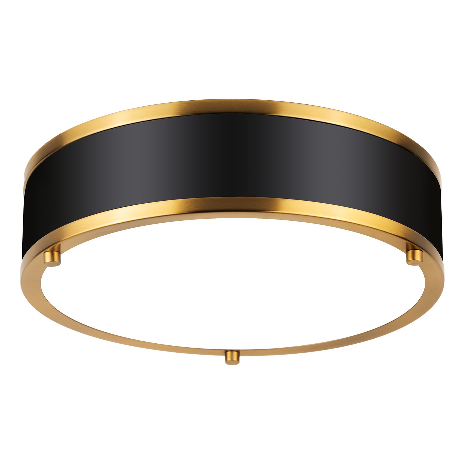 12.5 Inch LED Flush Mount Light Fixture, 26W, Modern Ceiling Light, 3 Color Adjustable 3000K/4000K/5000K, Dimmable for Bedroom, Hallway, Bathroom, Kitchen (Black Gold)