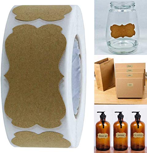 300Pcs Kraft Handmade Baking Sticker Label Handmade Adhesive Stickers Natural Kraft Christmas Holiday Present Stickers Labels Roll Decor 1.25 X 2.28 Inch #TOP3