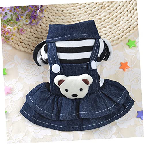 Milisten 3 Pecas roupa de cachorro menina natal christmas macacão de verão meninas vestidos jeans ca