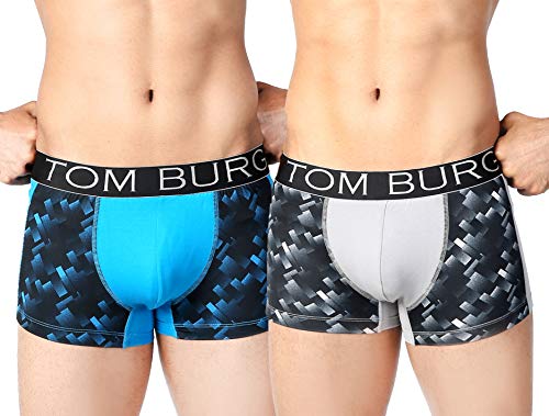 Image of TOM BURG Regular Cotton Designer Casual Smooth & Comfortable Trunks for Men (Pack of 2)