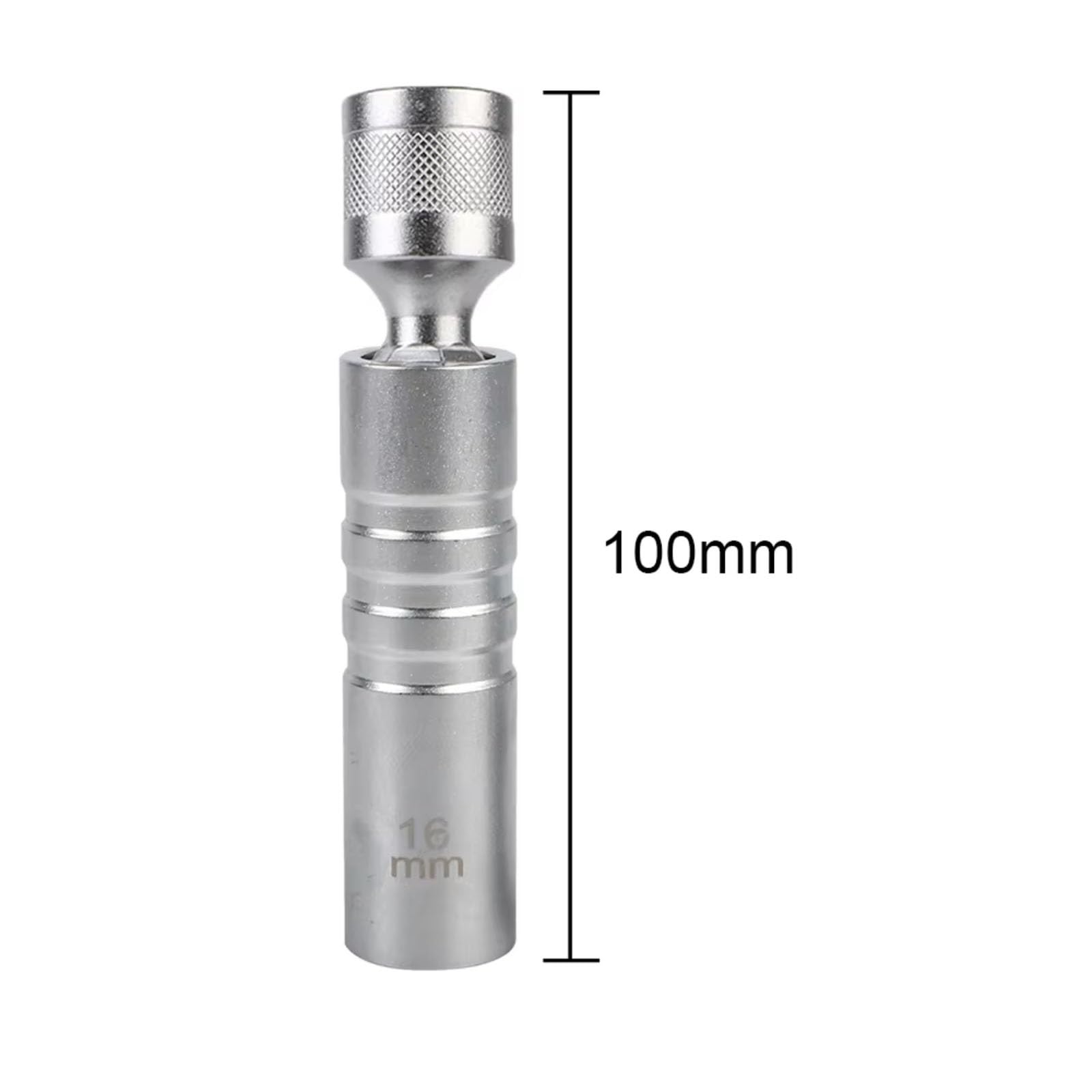Llave Bujias 14mm 16mm con Delgada Magnética para Junta Pared para Enchufe Bujía Llave Tubo Flexible 12 Ángulos Herramienta Reparación Automóviles