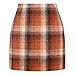 Women's Plaid Mini Skirt High Waist Pencil Bodycon Short Skirts Winter A Line Pencil Skirts Fall Spring Outifts Orange