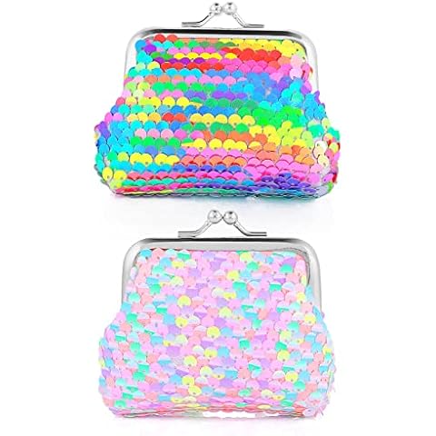 Paquete de 2 monederos con lentejuelas de doble cara de Prasacco Cover