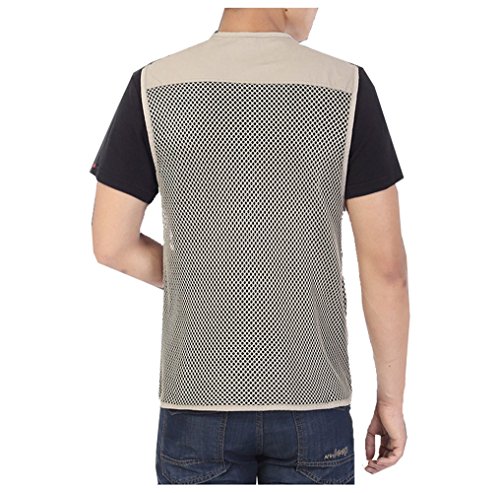 Kedera Men's Safari Fishing Vest Summer Outdoor Mesh Work Journalist's Vest Jacket4