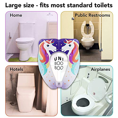 UNI BOO BOO Töpfchen-Trainingssitz, einzigartiger Reise-Töpfchensitz für alle Toiletten, faltbar und tragbar, für Kleinkinder, mit Spritzschutz und rutschfesten Gummi-Pads - Image 5