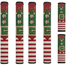 Christmas 6 Pcs Refrigerator Door Handle Covers Kitchen Appliance Decor Handles Adjustable Fridge Handle Covers for Microwave Oven Stove Dishwasher Gift for Holiday
