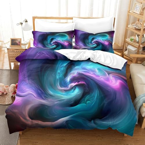 Housse de couette microfibre haut de gamme effet 3D imprimé formes abstraites - 3