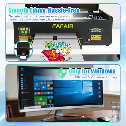 Image of FAFAIR L1800 DTF Printer, A3 DTF Printer Machine, High-Speed T-Shirt Printing Machine, Custom Printing and DIY Design, Small Business Starter Kit(L1800+Oven, Black)