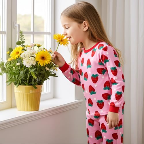 Image of PATPAT Toddler & Kids Pajama Sets with Bamboo Viscose, Snug Fit Pjs for Girls, All-Season Comfort Sleepwear, Ages 2-12 Years