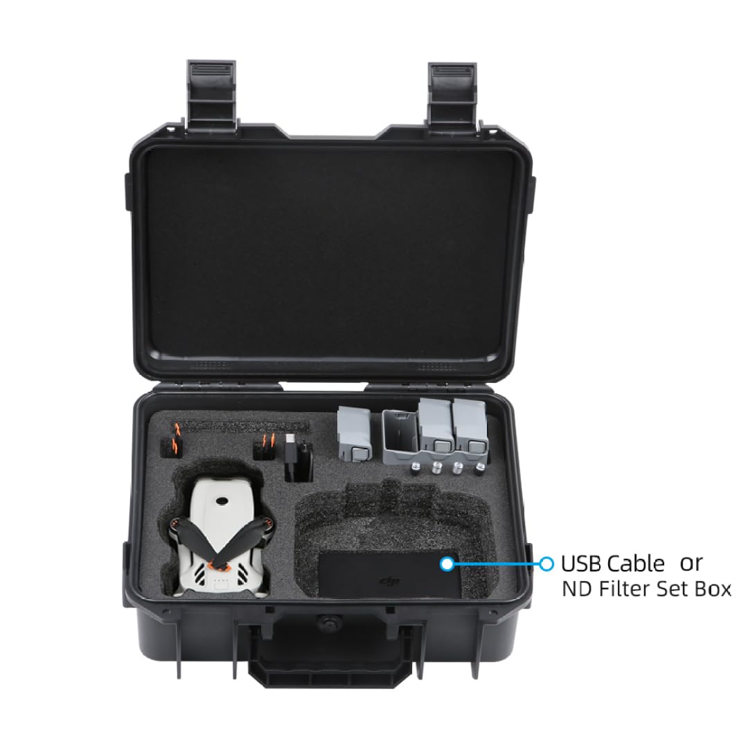 Scatola di immagazzinaggio rigida per DJI Lito X1/Lito1 - Custodia da trasporto impermeabile e antiurto Custodia da viaggio portatile Può contenere controller RC 2/RC-N3, batterie e accessori (Nero)