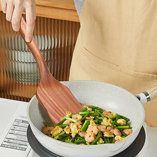 3 Pcs Large Wooden Spatula Set Kitchen Utensils Wood Spoon For Cooking Spatula Serving Spoon Turner Spatulas Mixing Spoons Wooden Cooking Utensil Flat Fish Spatula Egg Flipper Wok Spatula #TOP4