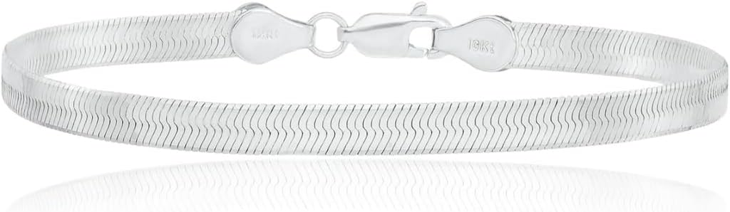 IceCarats 925 Sterling Silver 4.5mm Thick Herringbone Chain Bracelet Polished