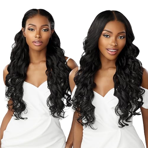 Sensationnel Bare Lace 13X6 Wigs - Unit 13 Lacefrontal Glueless Synthetic 180 Degree Preplucked Hairline (1B OFFBLACK)