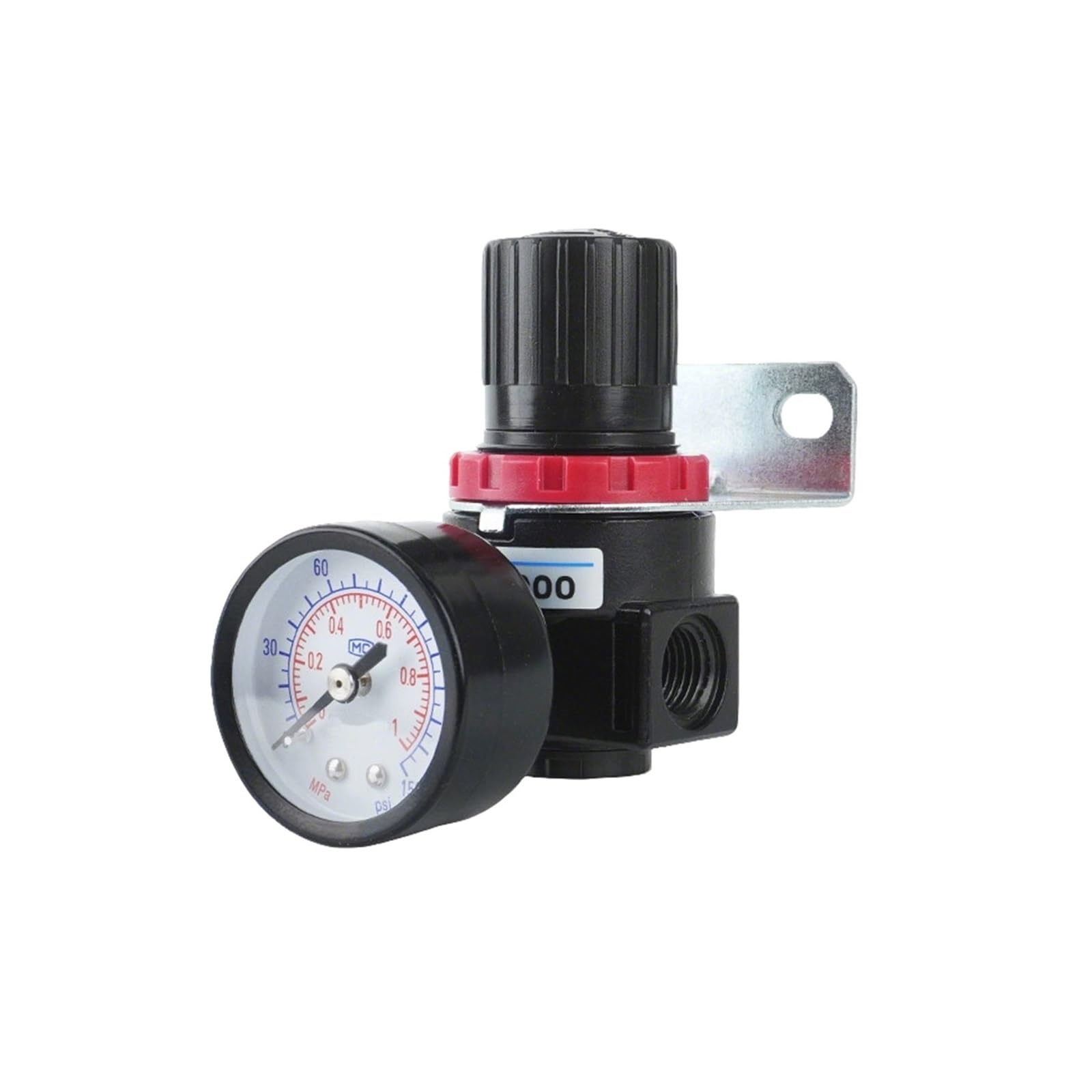 Manometro, AR2000 Regolatore Pneumatico a Pressione 'aria G1/4 "BSP Valvola Di Riduzione Del Compressore D'aria Con Filettatura 4/6/8/10 / 12MM(AR2000 with PMSM20)