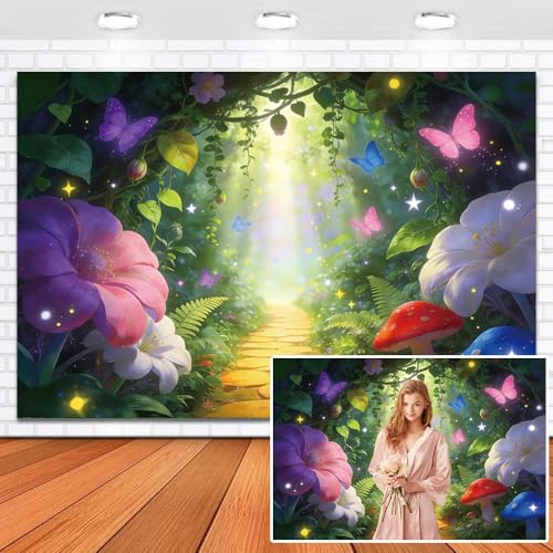 Duluxykl Spring Enchanted Forest Backdrop 8x4ft Vinyl Fairy Magic Wonderland