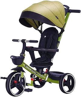 Trójkołowy dziecięcy składany obrotowy rower dziecięcy przenośny trójkołowy (kolor: zielony)