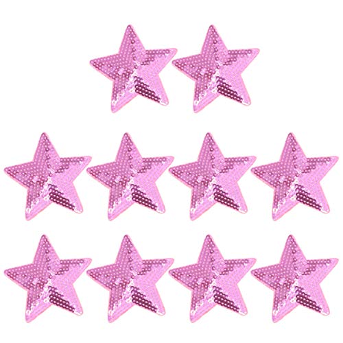 Healifty IRNGR1137IENV11AZ 10Pc Star Iron On Patches Sequin Star Embroidered Decorative Applique Badge Patch Star Sequins cover