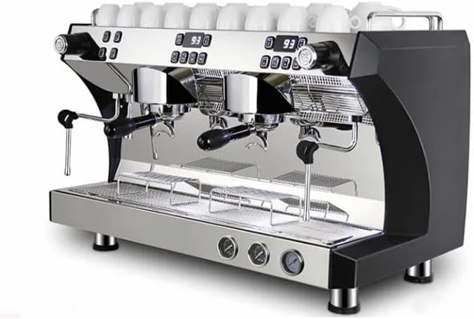 Professional Commercial Espresso Machine, 3-Group Head, Stainless Steel, Semi-Automatic, for Coffee Shop, Restaurant, Cafe