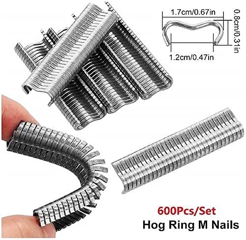 Jfyy 1 Pcs 2021 Type M Nail Ring Pliers, Multifunction Cage Clamp Hog Ring Pliers Kit With 600 Pcs Of Galvanized Steel Nails Stainless Railing Pliers #TOP5