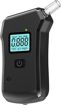 Breathalyzer, Breathalyzers for Alcohol with LCD Digital Display, Portable Alcohol Breathalyzer Tester Home and Party Use with 5 Mouthpieces